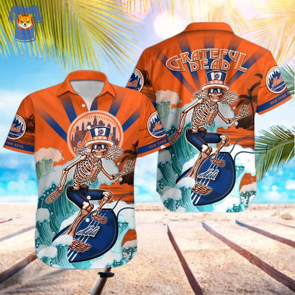 Mlb New York Mets Grateful Dead Hawaiian Shirt