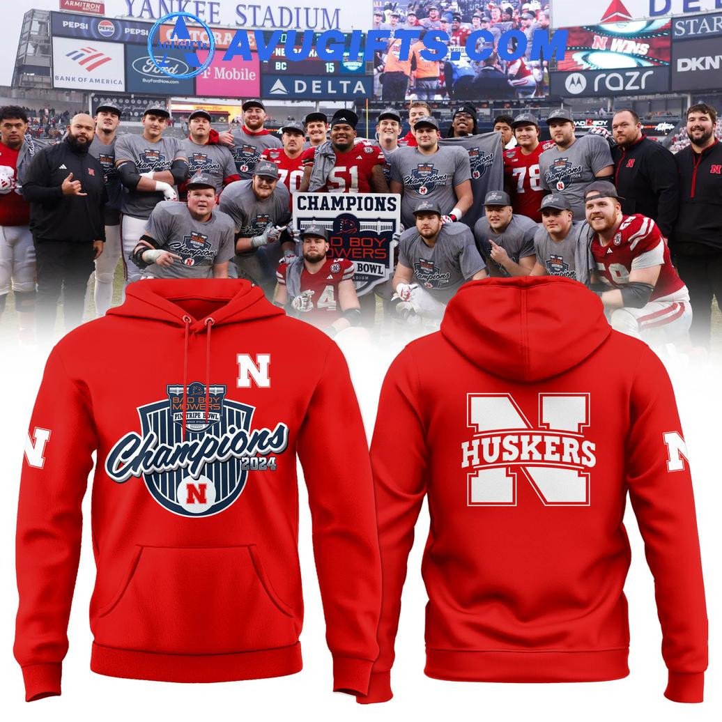 Nebraska Huskers Football Pinstripe Bowl Champions 2024 Limited For Fans Hoodie – Zip Hoodie 3D Aop Shirt