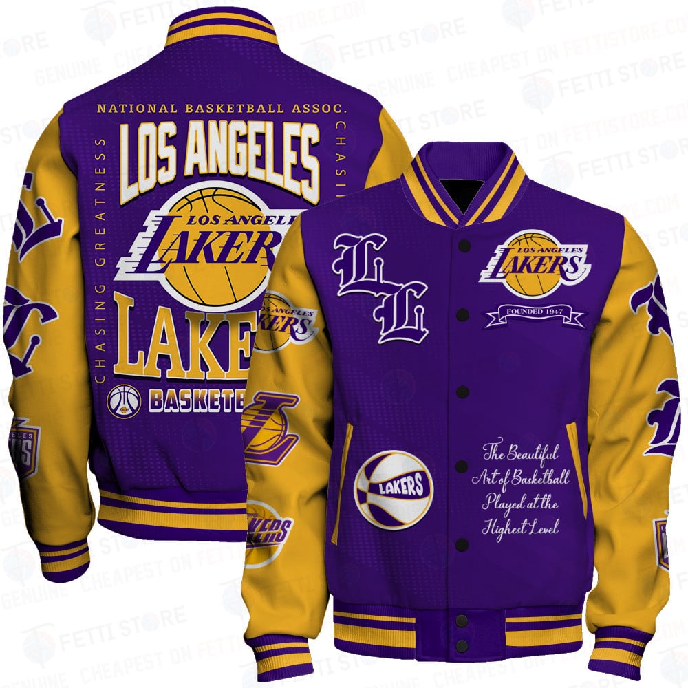 Los Angeles Lakers National Basketball Association Print Varsity Jacket SFAT Ver 14