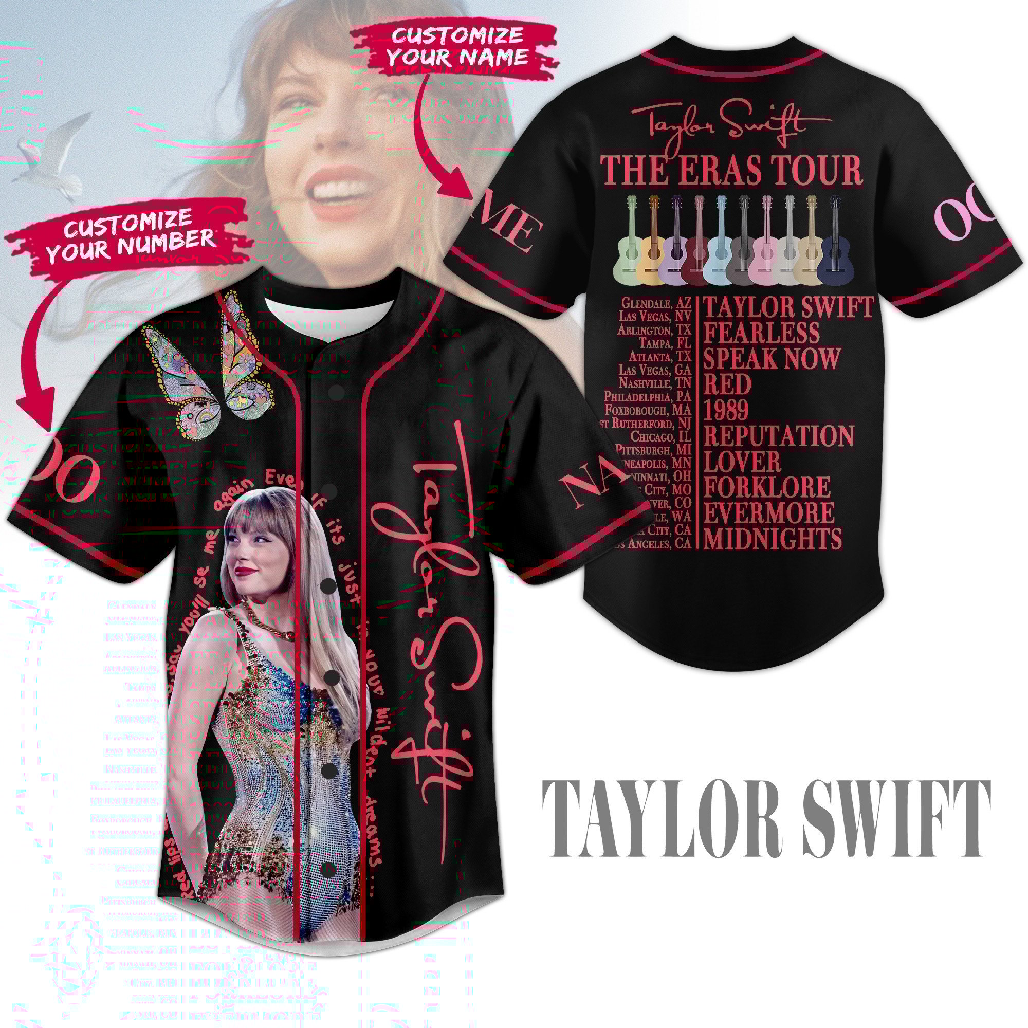 Merchcustom Taylor Swift Baseball Jersey For Fans