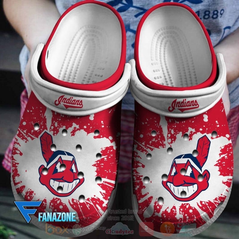 Cleveland Guardians Logo Baseball MLB White Sander Red Crocss Classic Clogs Shoes Ver89