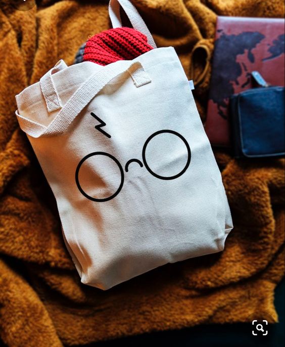 Harry Potter | Lightning Scar and Glasses Tote Bag, Canvas Tote Bags, Tote Bag Design, Tote Bag Idea