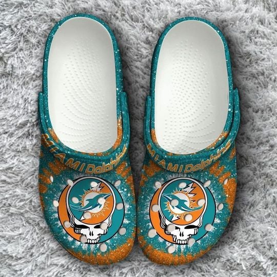Miami Dolphins Grateful Dead Halloween costume  Crocs Classic Clogs Shoes - Aop Clog