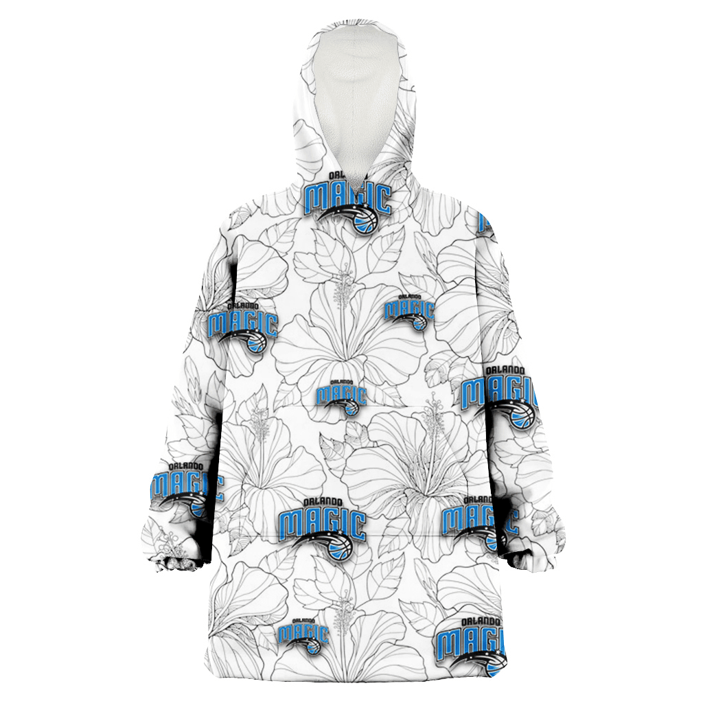 Orlando Magic Sketch Hibiscus White Background 3D Printed Hoodie Blanket Snug Hoodie