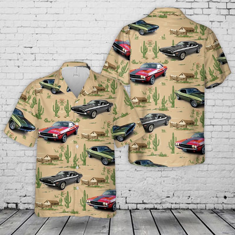 Dodge Challenger Hawaiian Shirt, Hawaiian Shirt For Men, Dad Husband Car Lover