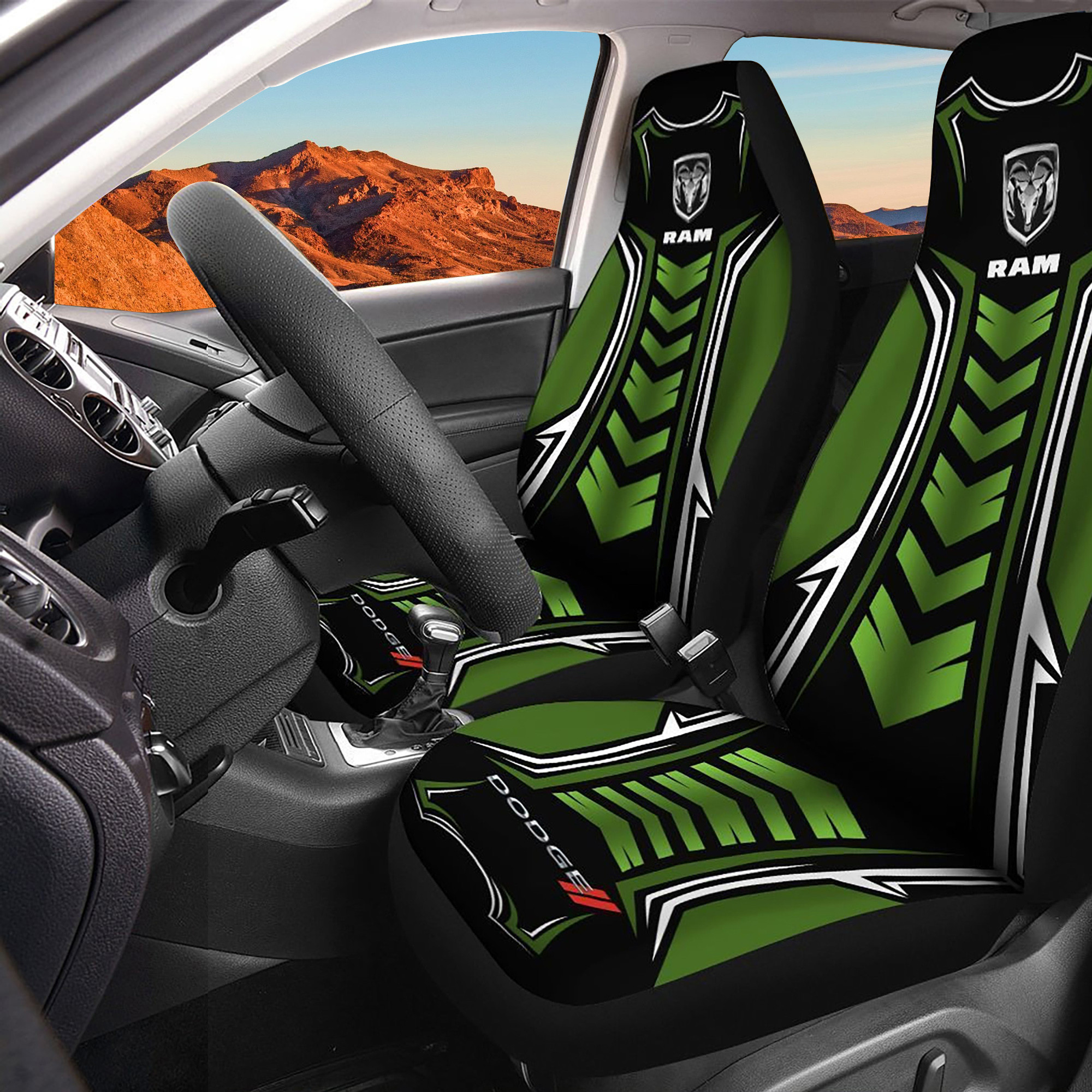 Dodge Ram Logo Car Seat Cover Set CSC6561