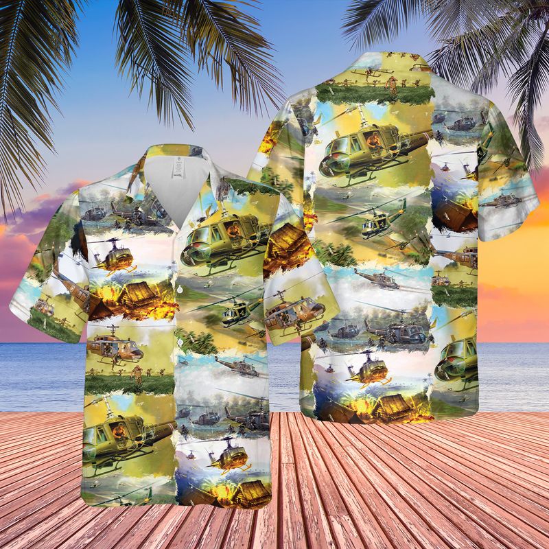 Us Army Bell Uh-1 Huey Hawaiian Shirt For Men And Women