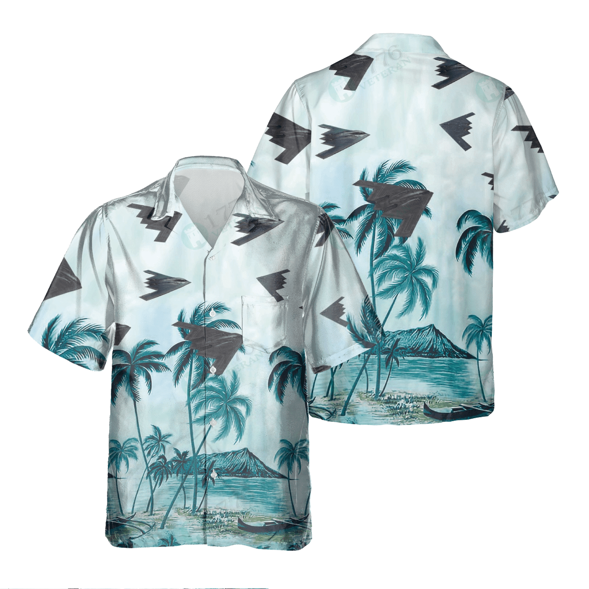 B-2 Spirit Pocket Hawaiian Shirt, Hawaiian Shirt For Men Dad Veteran, Patriot Day