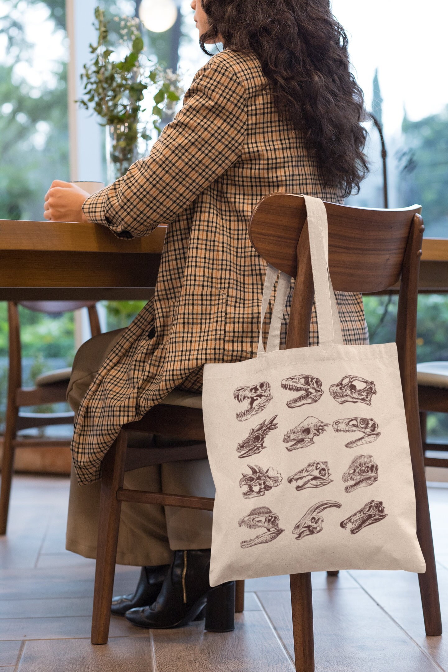 Dinosaur Tote Bag Dinosaur Skeleton Aesthetic Tote Bag Trendy Tote Bag Christmas Dinosaur Bag Paleontology Dino Tote Bag Dinosaur Lover Gift