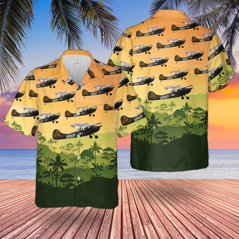 Us Army Cessna O-1 Bird Dog Hawaiian Shirt, Short Sleeve Hawaiian Shirt For Men