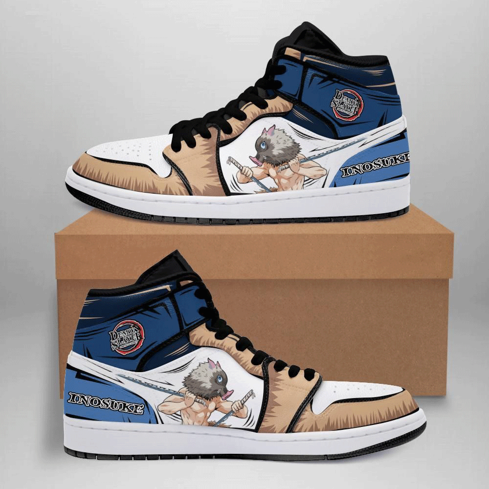 Inosuke Boots Skill Beast Breathing Demon Slayer Anime Fan Air Jordan Shoes Sport Sneakers Trendy Fashion