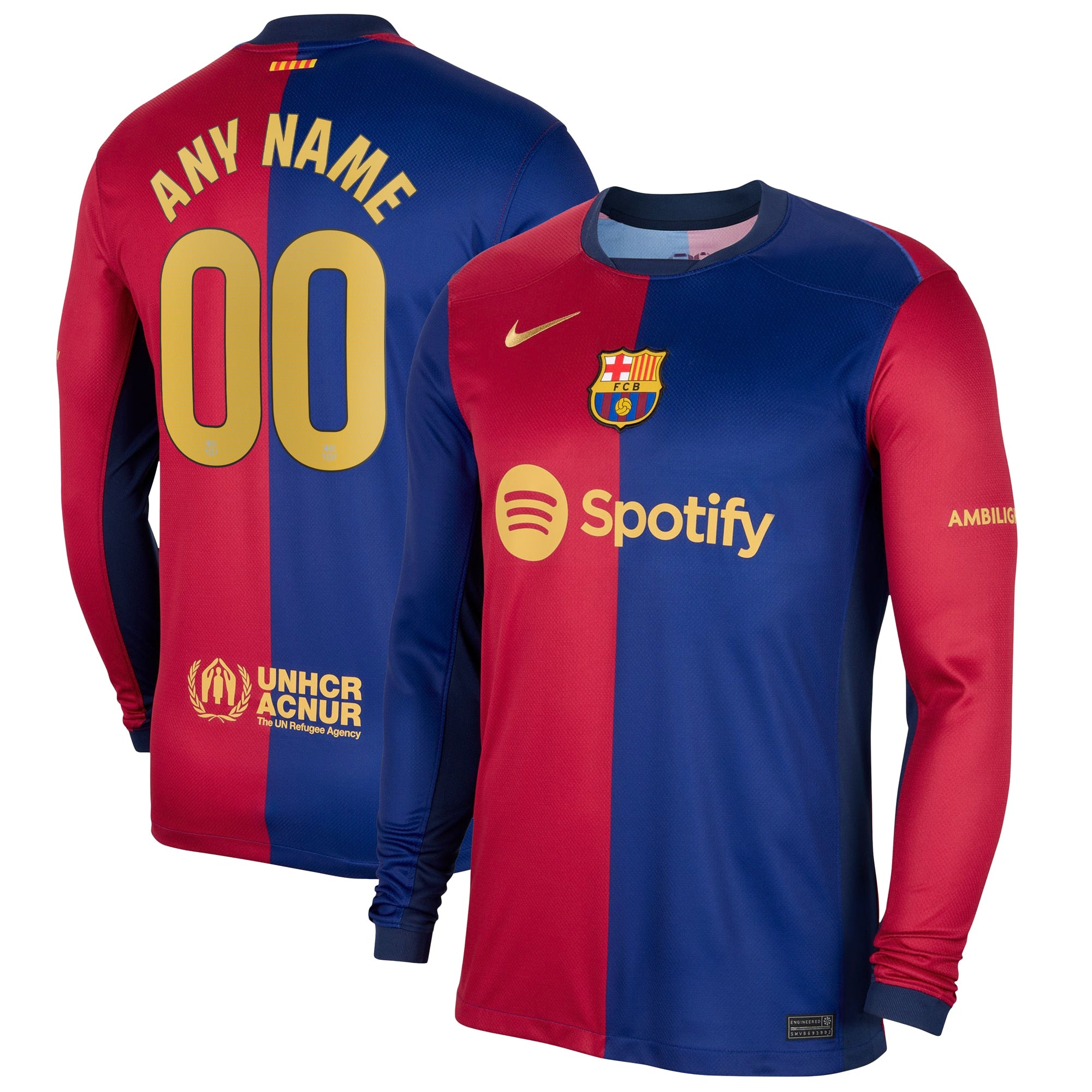 Barcelona Nike 2024/25 Home Long Sleeve Custom Jersey – Royal