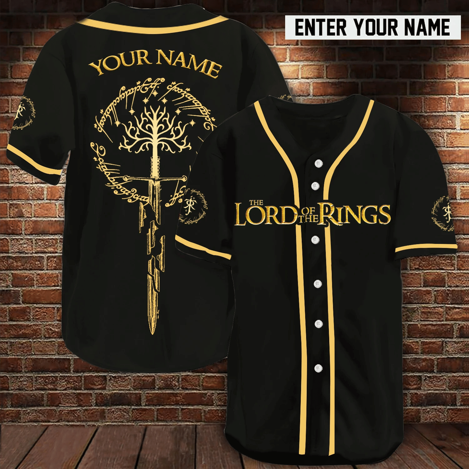 [Personalized Name] Lotr Jersey 3D Prints Baseball Jersey For Men