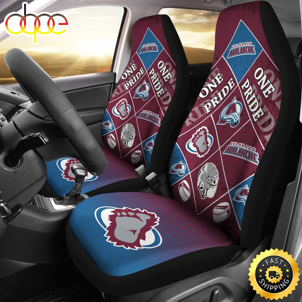 Colorful Pride Flag Colorado Avalanche Car Seat Cover Set CSC5814