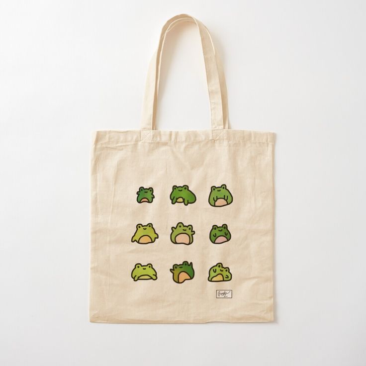 Frogs Doodle Cotton Tote Bag by tdoodles, Best Tote Bags Ideas, Cute Tote Bags Ideas, Tote Bag Design Ideas, Girls Tote Bag, Best Canvas Tote Bags Ideas