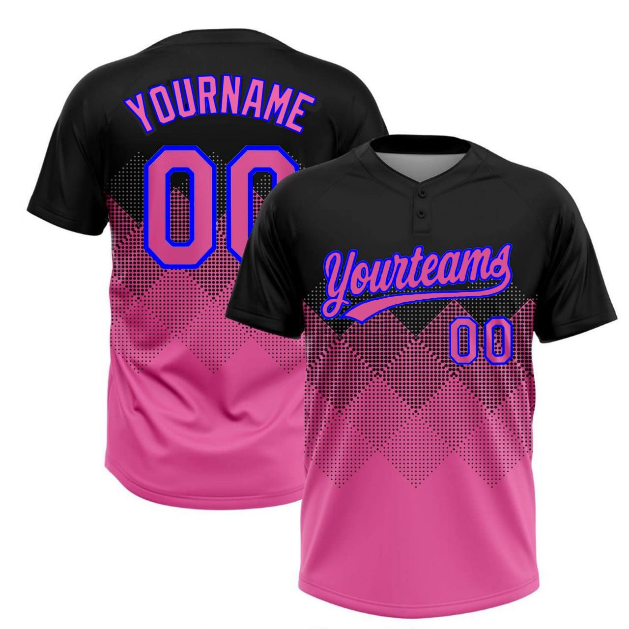 Baseball Pullover Black Mix Pink Custom Jersey – All Stitched