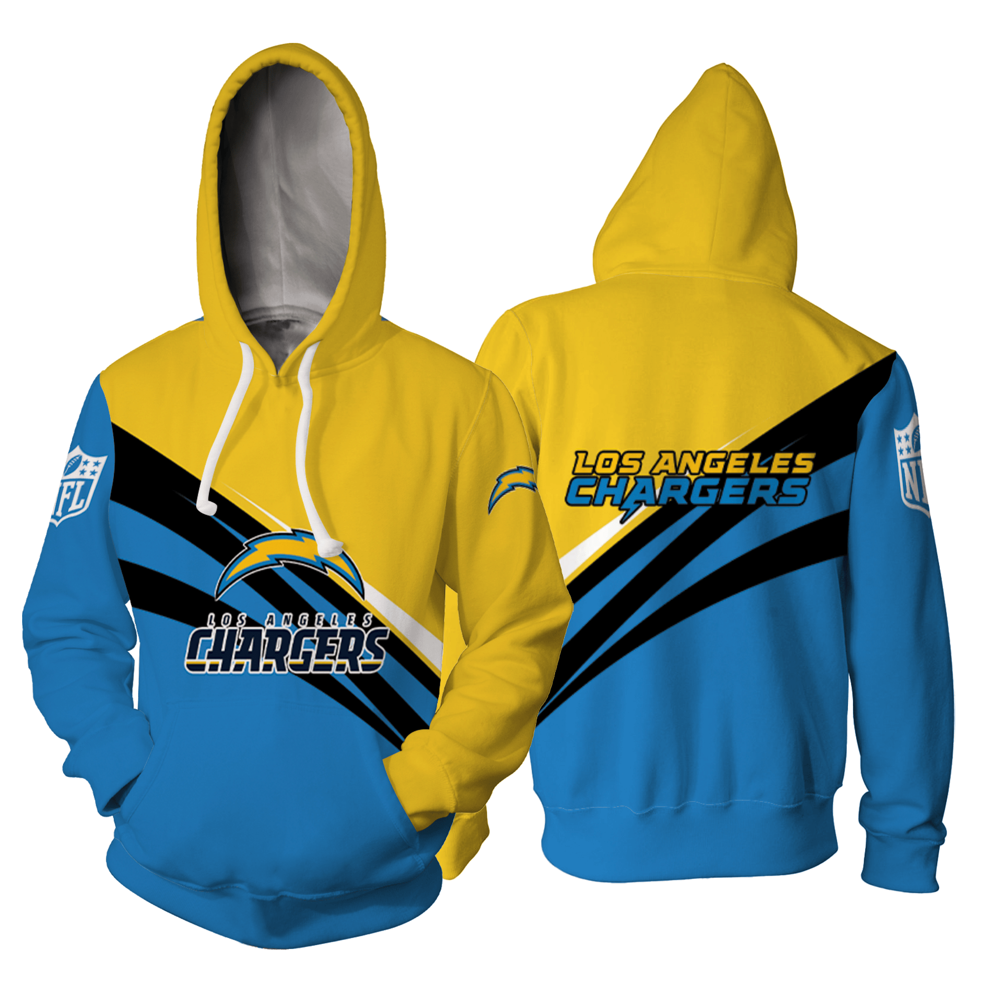 Sport-Team Los Angeles Chargers Blue Gold Pullover Hoodie V15 Aop Shirt