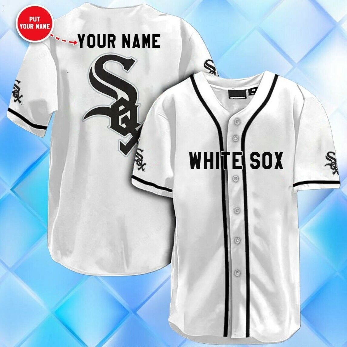 Custom Name Chicago White Sox All Over Print Baseball Jersey For Fans