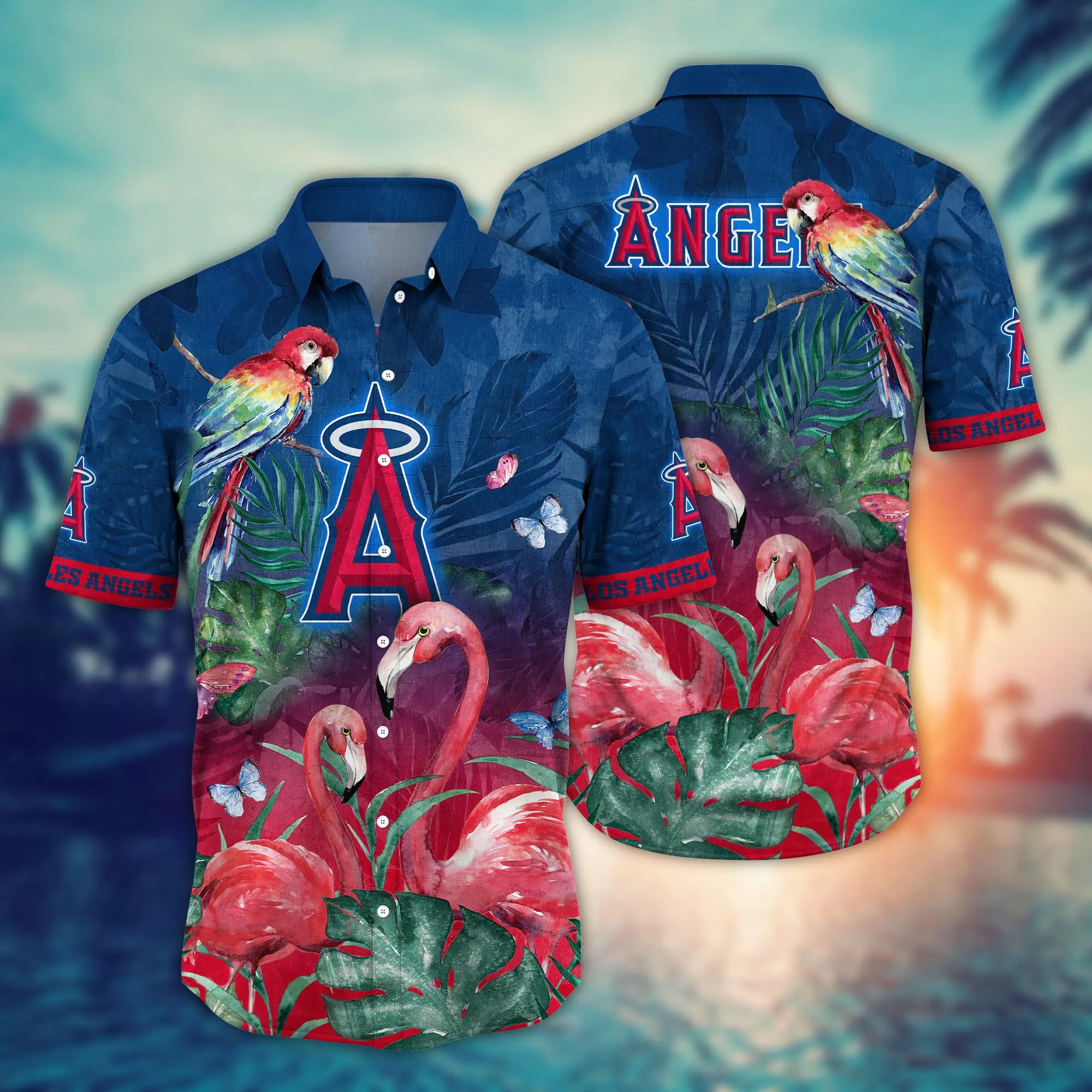 Los Angeles Angels Mlb Hawaiian Shirt Ocean Waves Aloha Shirt