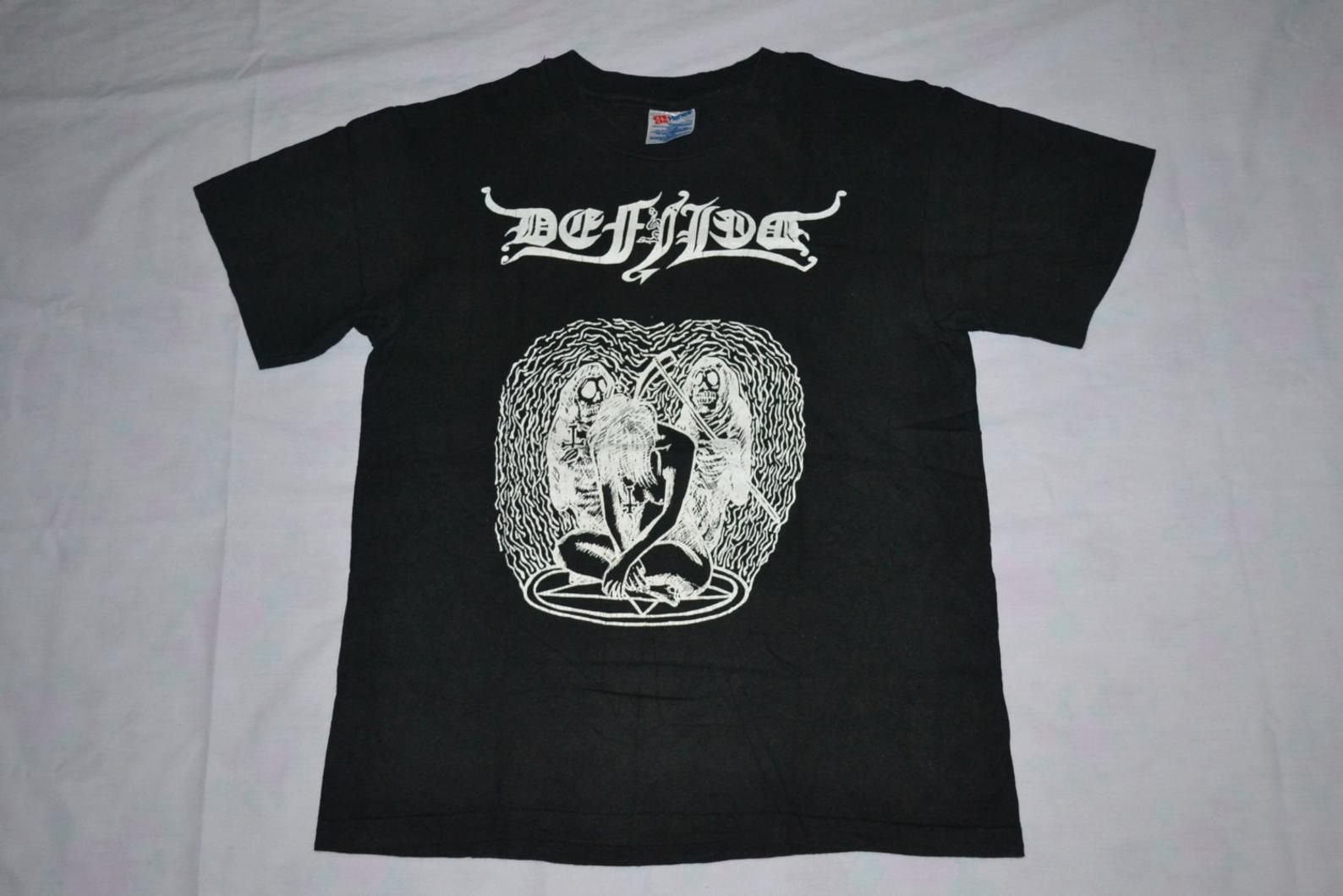 Vintage 90S Defiled Fall Into Hostility Japanese Death Metal Tour Concert Promo Rare T-Shirt T Shirt