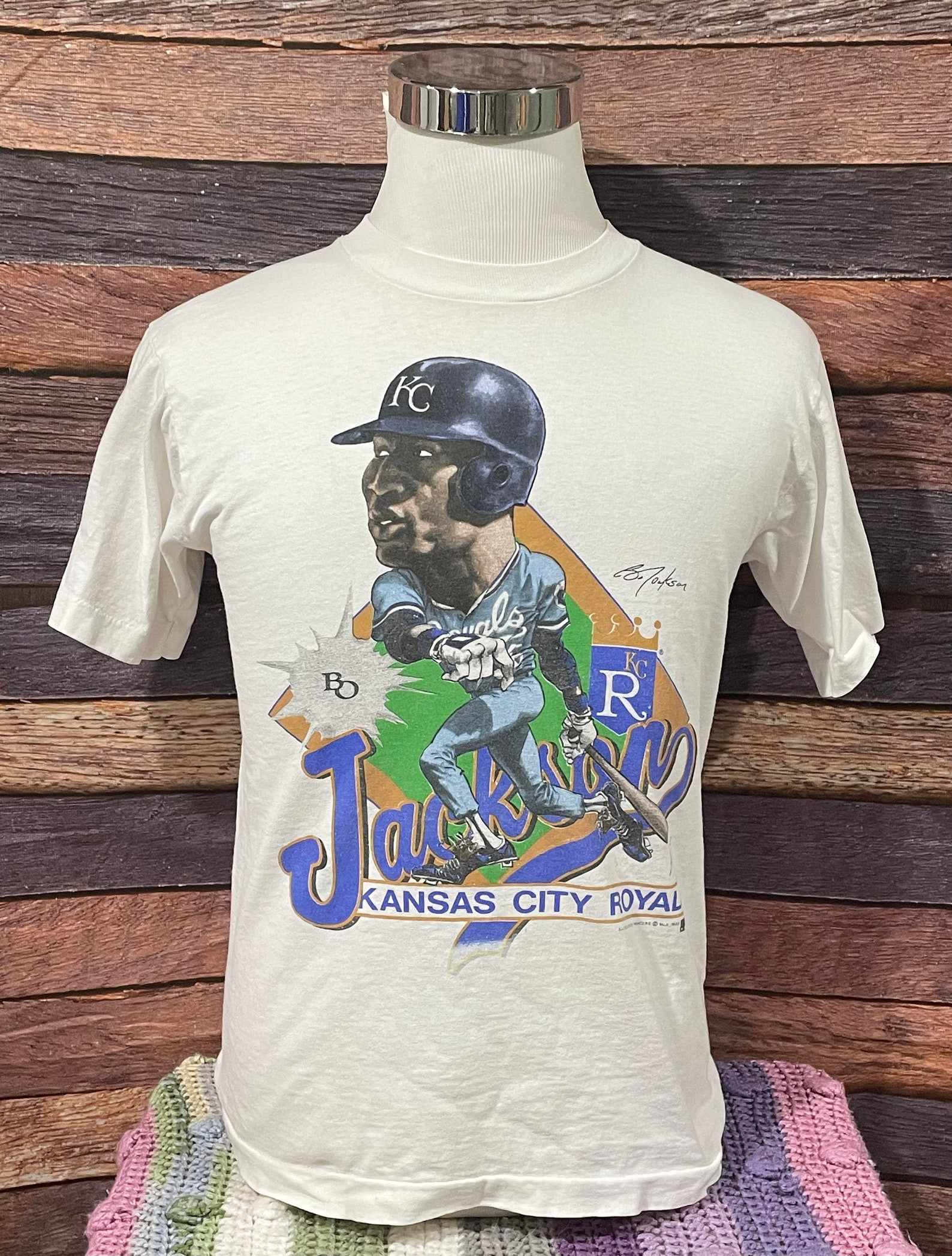 Vintage Bo Jackson Kansas City Royals 1980S Sports Crewneck Tee Tshirt   Royals Baseball Shirt   Vintage Kc Shirt