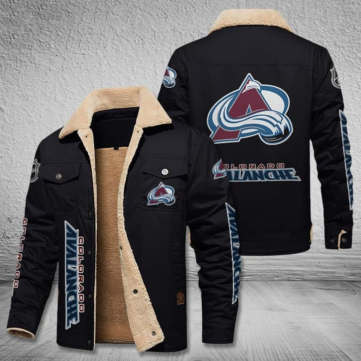 Colorado Avalanche Team Name And Logo NHL Stand Collar Jacket