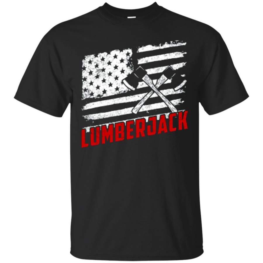 AGR Vintage Lumberjack American Flag Happy 4th Of July T-shirt zGalaxy Fashion T-Shirt