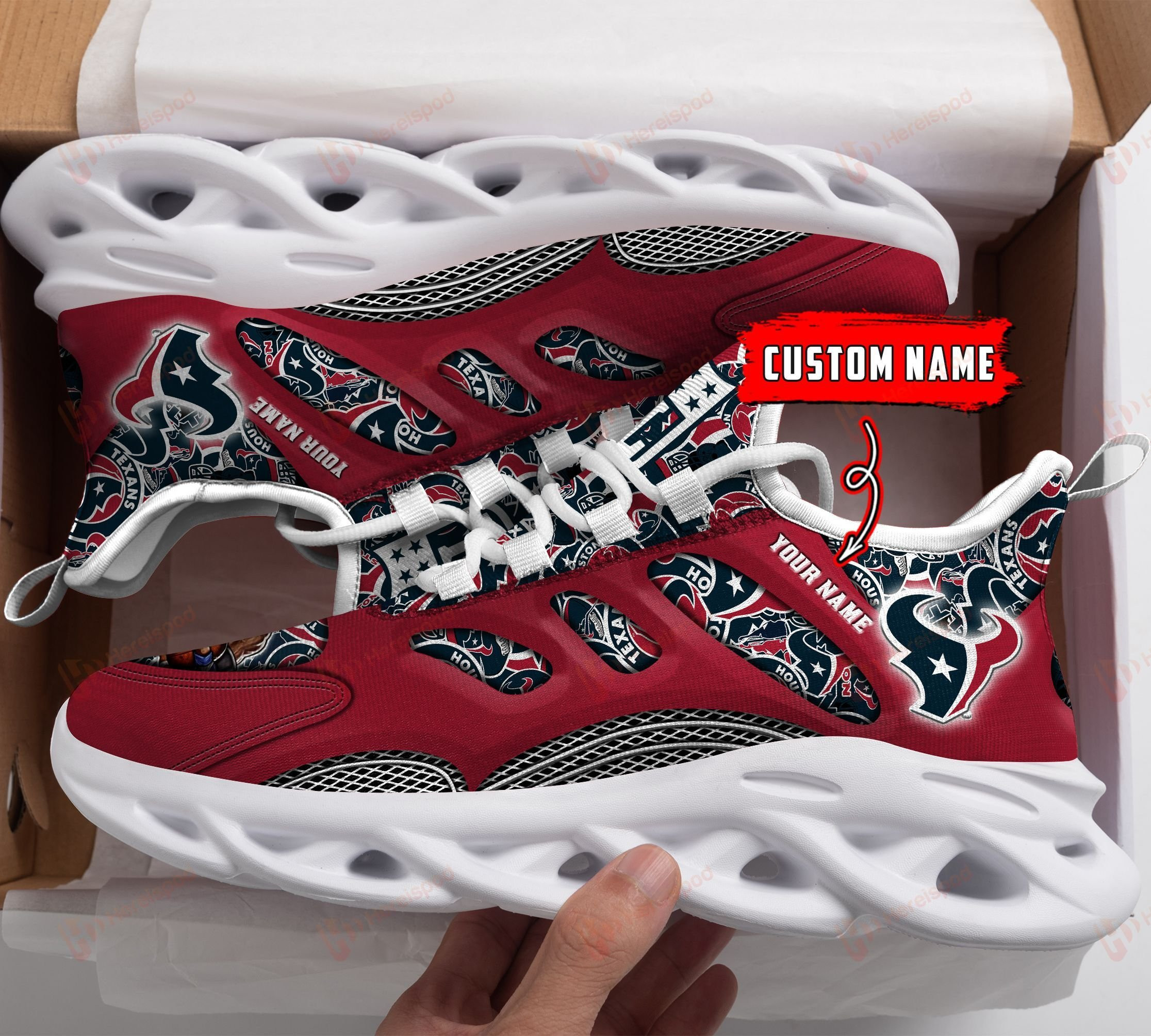 Houston Texans Personalized Clunky Sneaker Max Soul Shoes MS1147