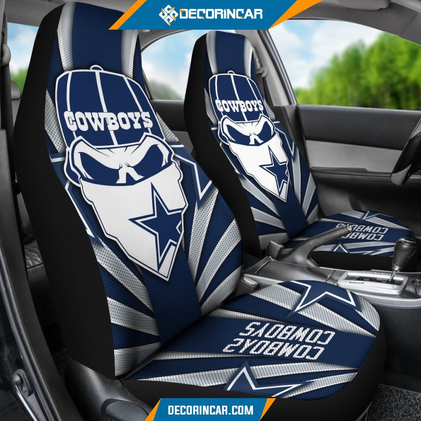 Dallas Cowboys Decoration Skull Wear Hat Car Seat Cover Set CSC7659