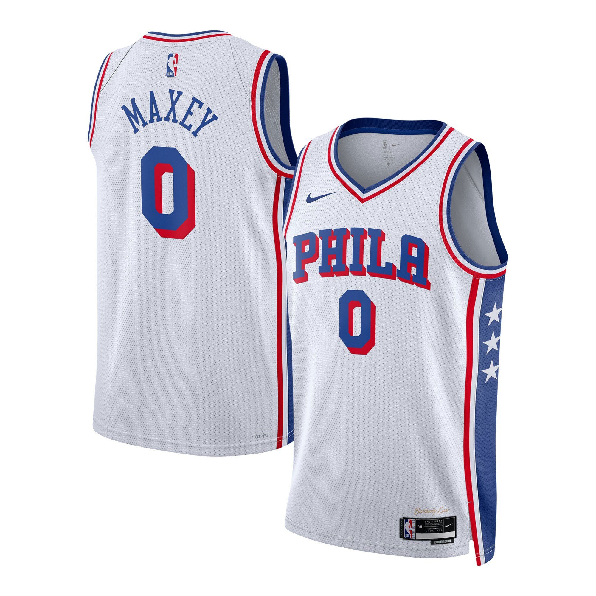 Tyrese Maxey Philadelphia 76Ers White Jersey – All Stitched