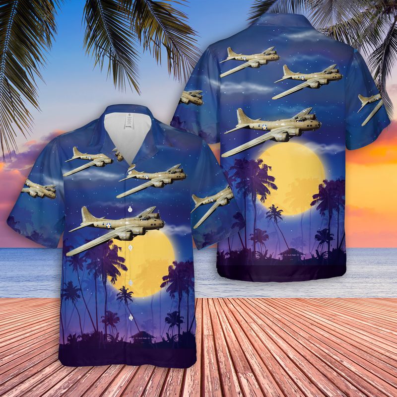 Us Army Boeing B-17 Flying Fortress Of World War 2 Hawaiian Shirt