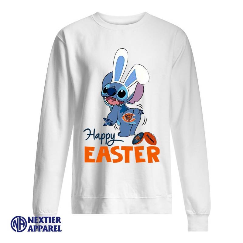 Stitch Chicago Bears Happy Easter Shirt Unisex Sweatshirt