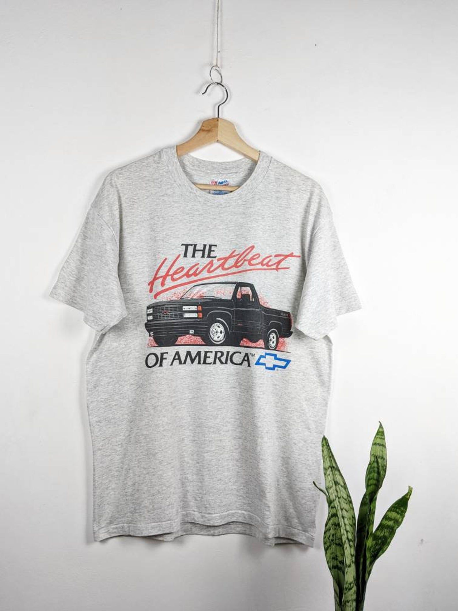 Vintage Chevrolet The Heartbeat Of America T-Shirt Single Stitch Made In Usa