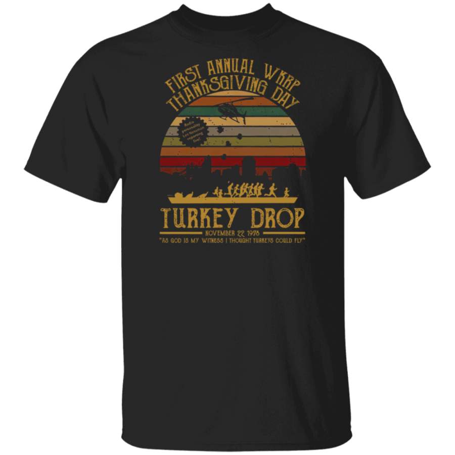 First Annual WKRP Thanksgiving Day Turkey Drop Vintage Shirt G500 Gildan 5.3 oz. T-Shirt