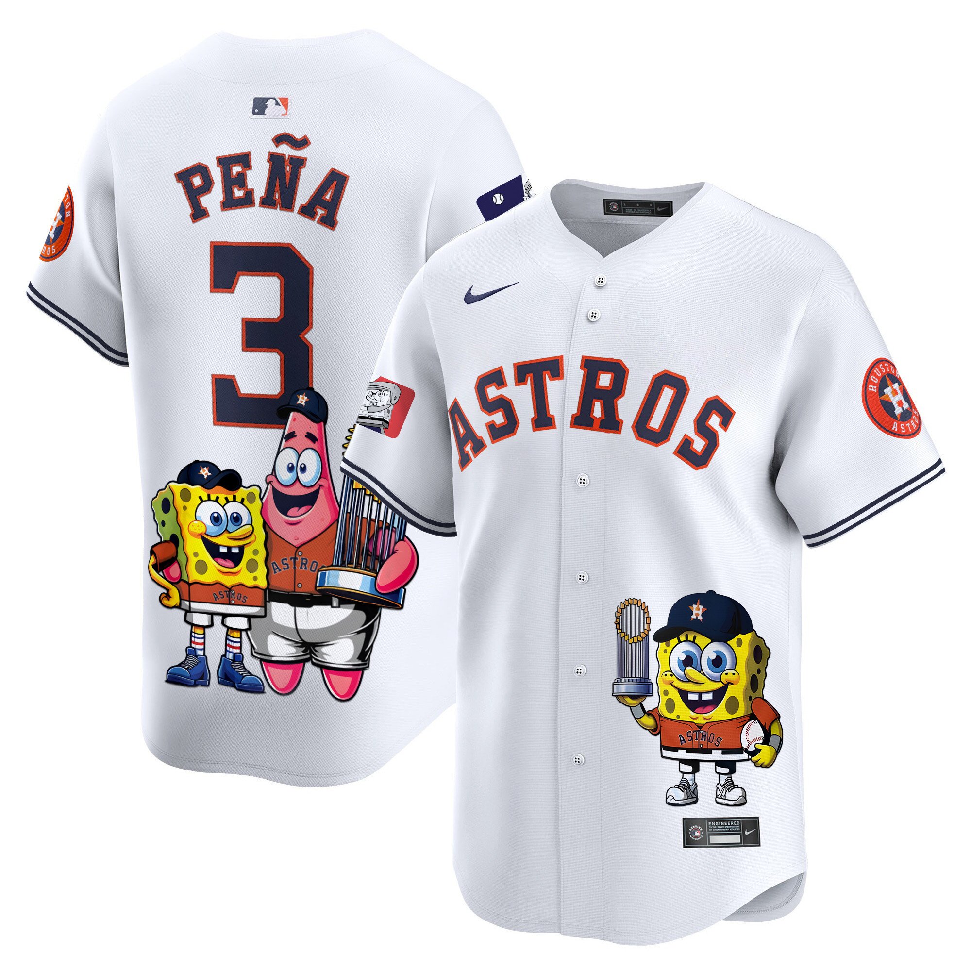 Unisex Astros Spongebob Squarepants Vapor Premier Limited Jersey – Printed