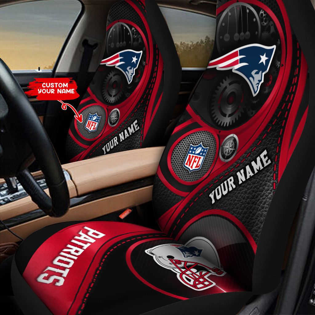 New England Patriots Personalized Car Seat Cover Set CSC6156