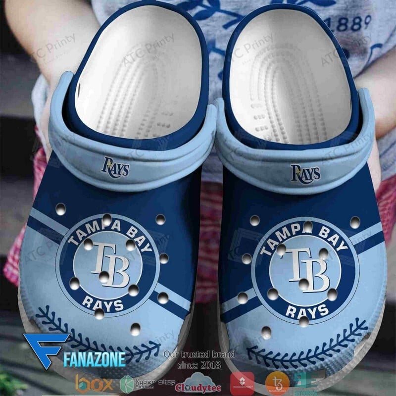 Tampa Bay Rays Logo Baseball MLB Blue Crocss Classic Clogs Shoes Ver997