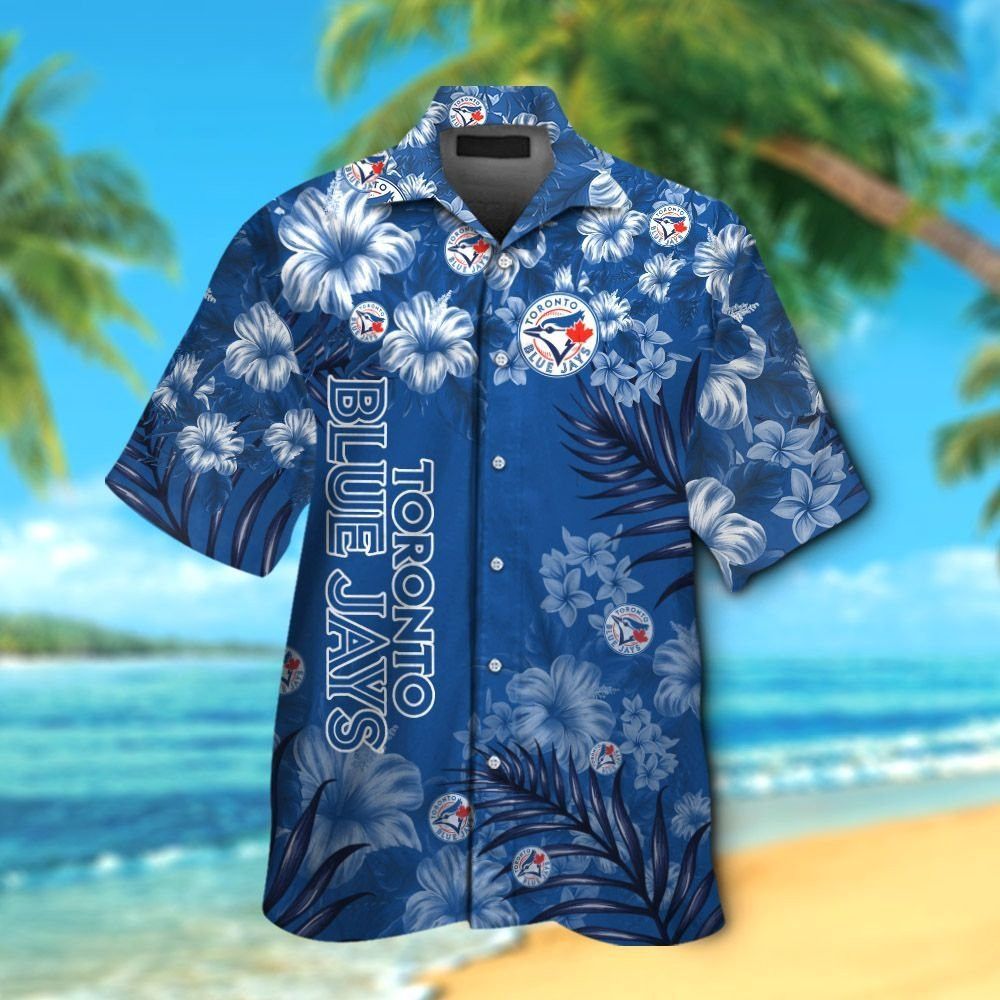 Toronto Blue Jays Short Sleeve Button Up Tropical Hawaiian Shirt Ver010