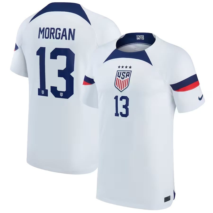 Alex Morgan White Uswnt 2022/23 Home Breathe Stadium Jersey