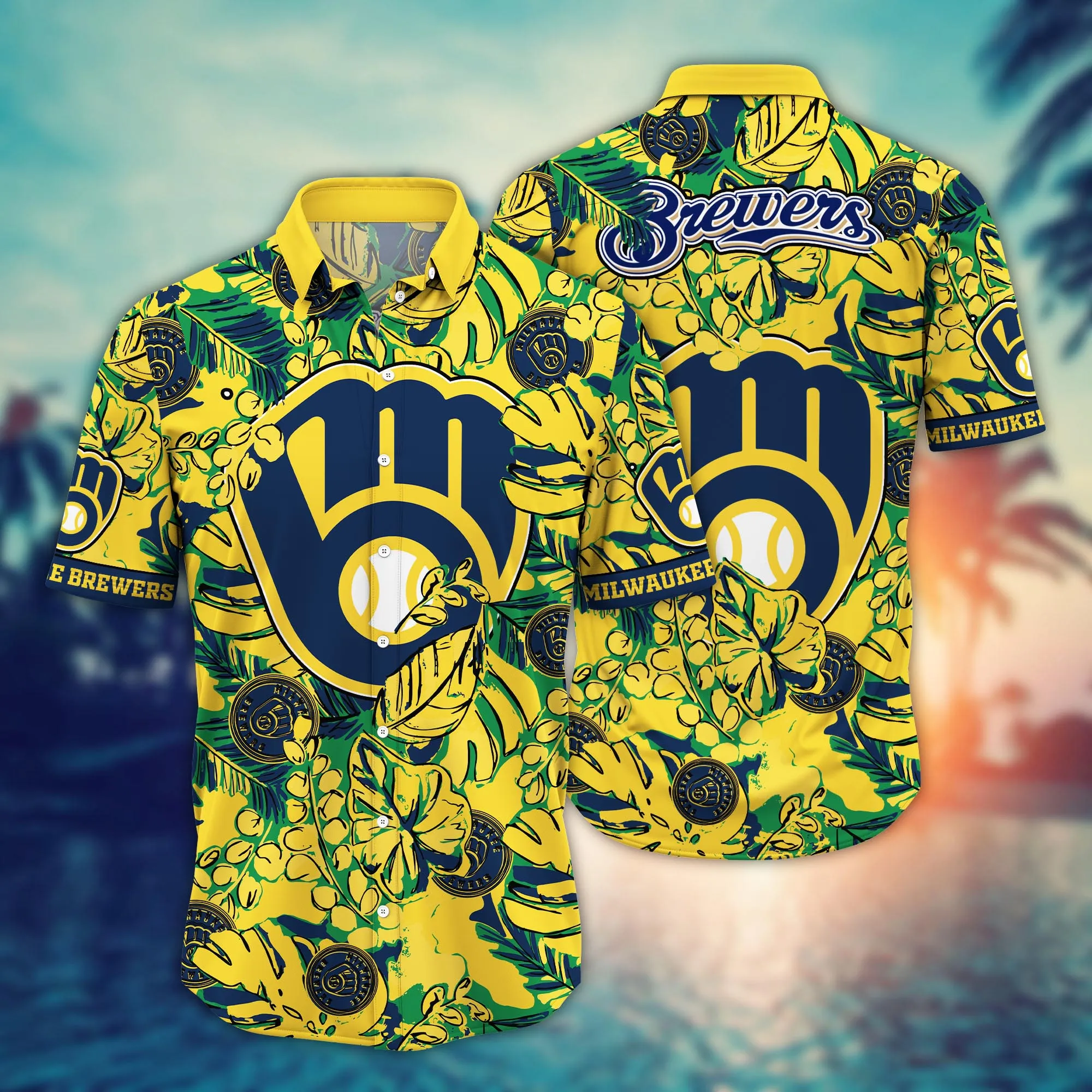 Milwaukee Brewers Mlb Hawaiian Shirt Sunlit Aloha Shirt