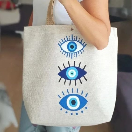 Blue turkish eye Tote Bag