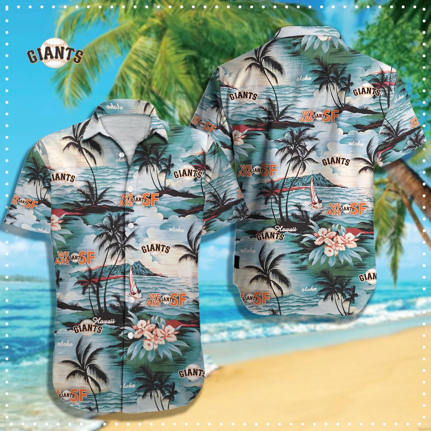 San Francisco Giants Deluxe Beachwear Aloha Shirt