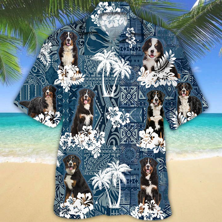 Bernese Mountain Hawaiian Shirt For Dog Lovers, Hawaiian Dog Shirt For Dad, Dog Lovers Gifts