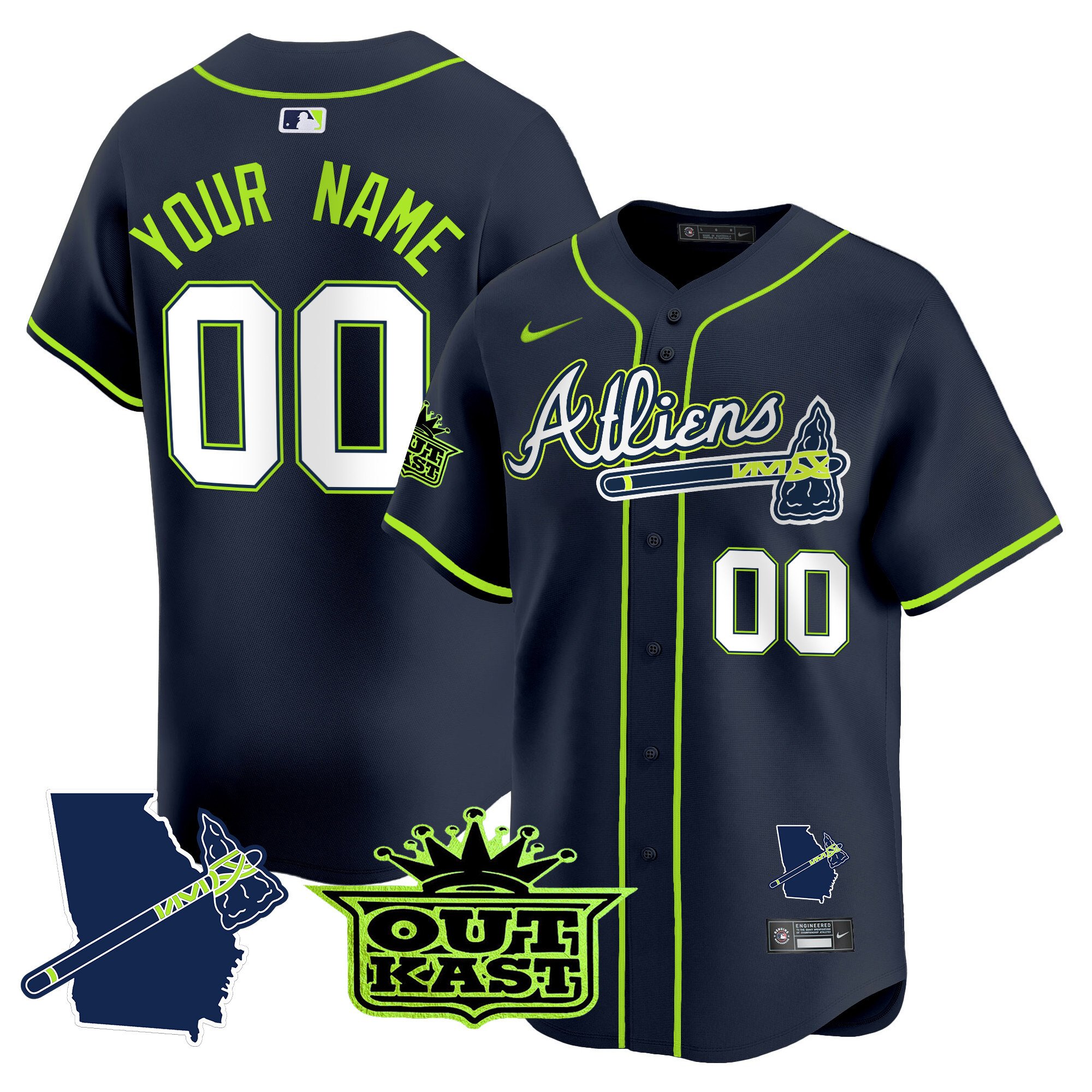 Atlanta Braves Atliens Vapor Premier Limited Custom Jersey V2 – All Stitched