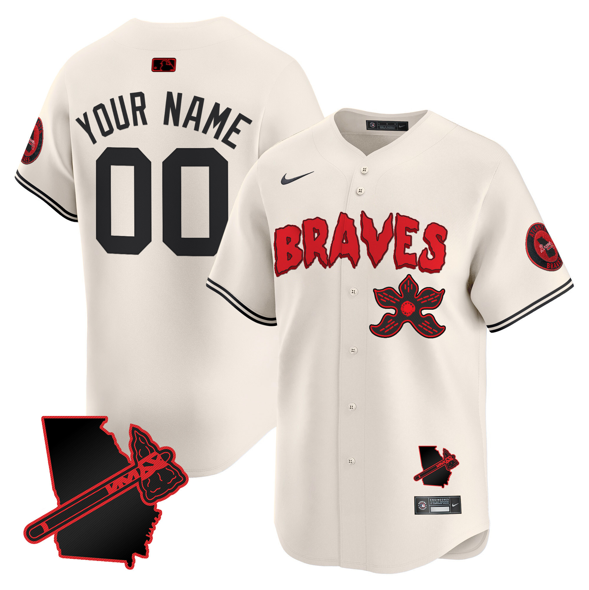 Atlanta Braves Stranger Things Vapor Premier Limited Custom Jersey – All Stitched