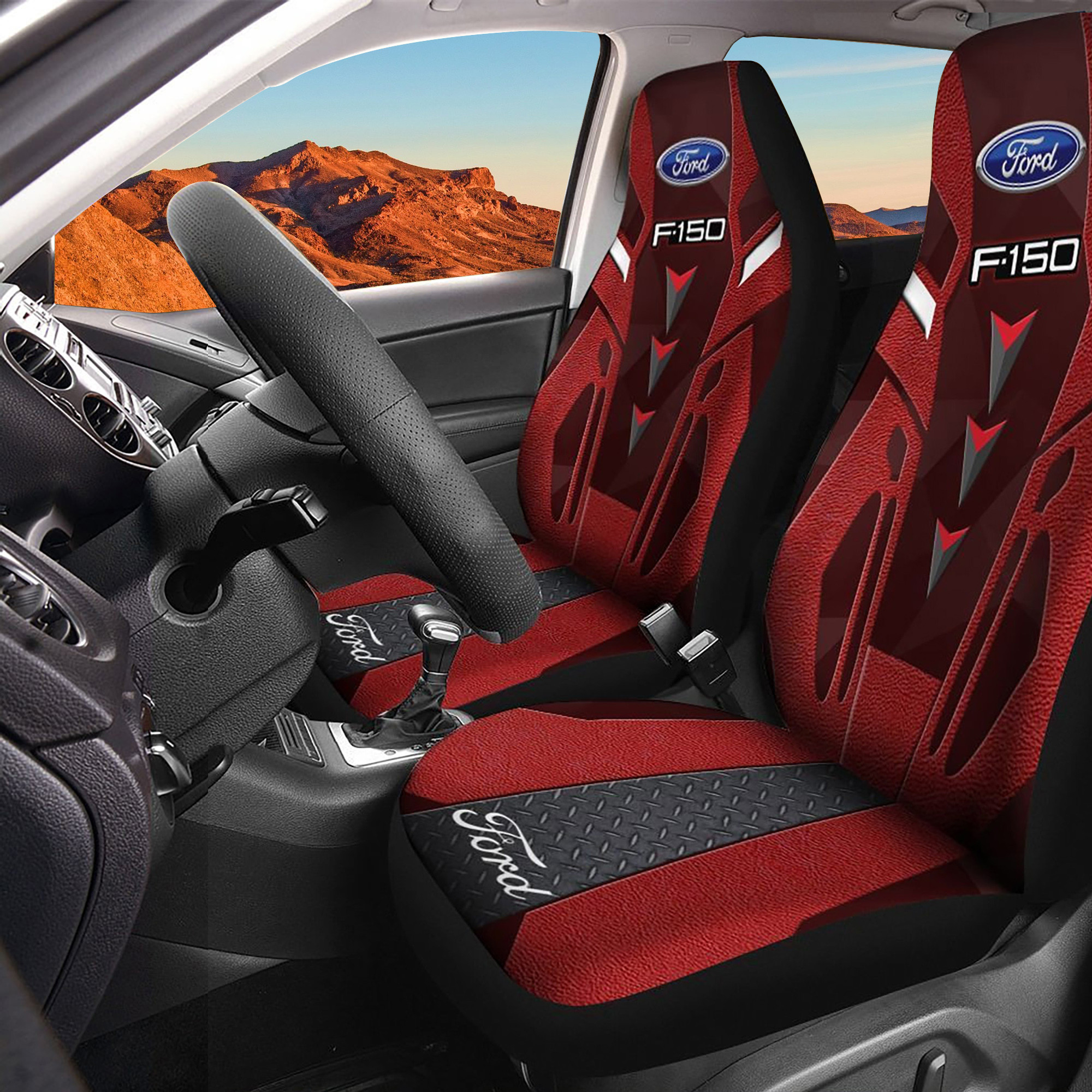 Ford F-150 Logo Car Seat Cover Set CSC8322