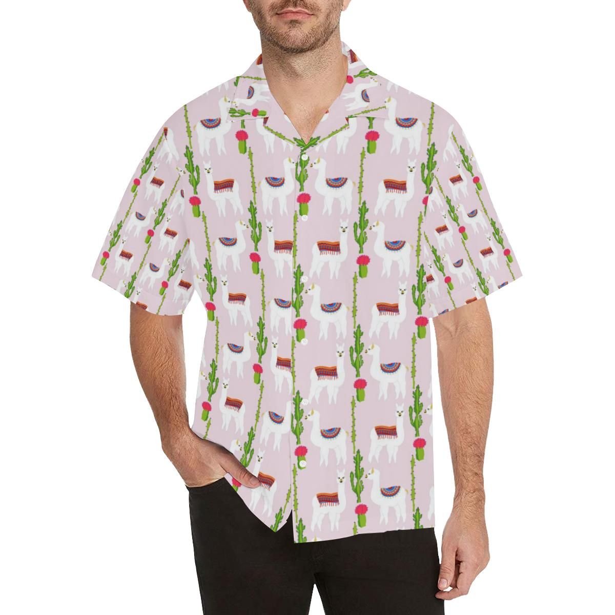 Llama Cactus Pattern Men’s All …