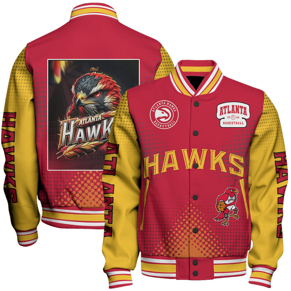 Atlanta Hawks National Basketball Association AOP Varsity Jacket STM Ver 12