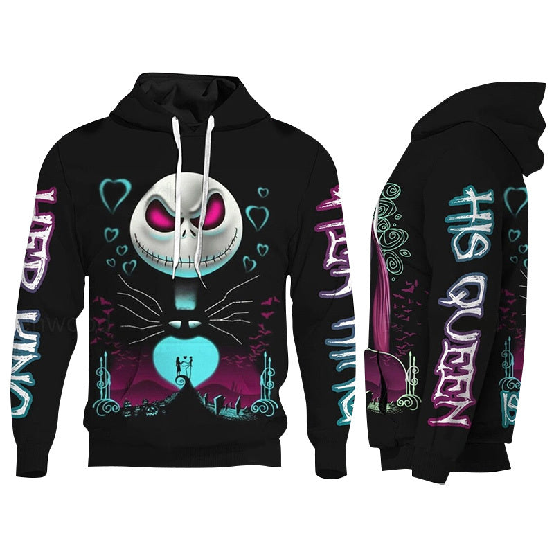 Personalized His Queen Her King Couple Matching Hoodie