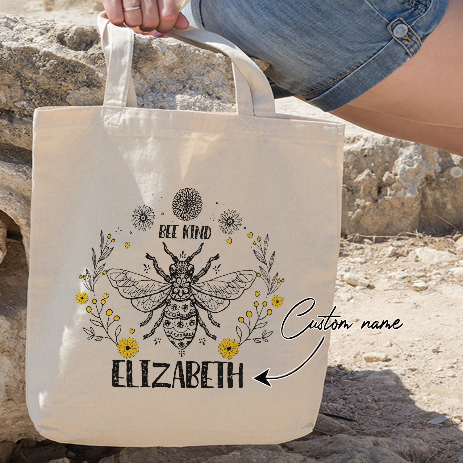 Bee Kind Personalized Tote Bag, Beekeeper Tote Bag, Bee Tote Bag, Honey Bee Tote Bag, Canvas Tote Bag, Gift For Friends, Birthday’s Gift